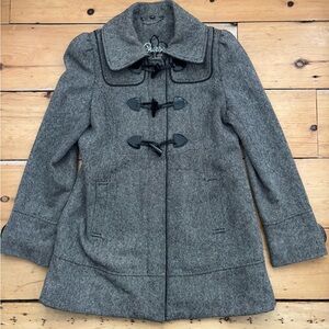 Guess Women's Gray Tweed Pea Coat | Size Medium